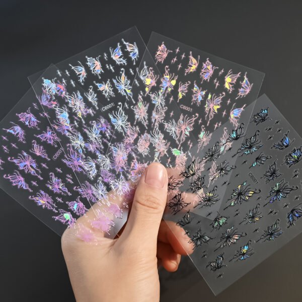 3D Holographic Butterfly Nail Art Sticker 4Pcs/Sets