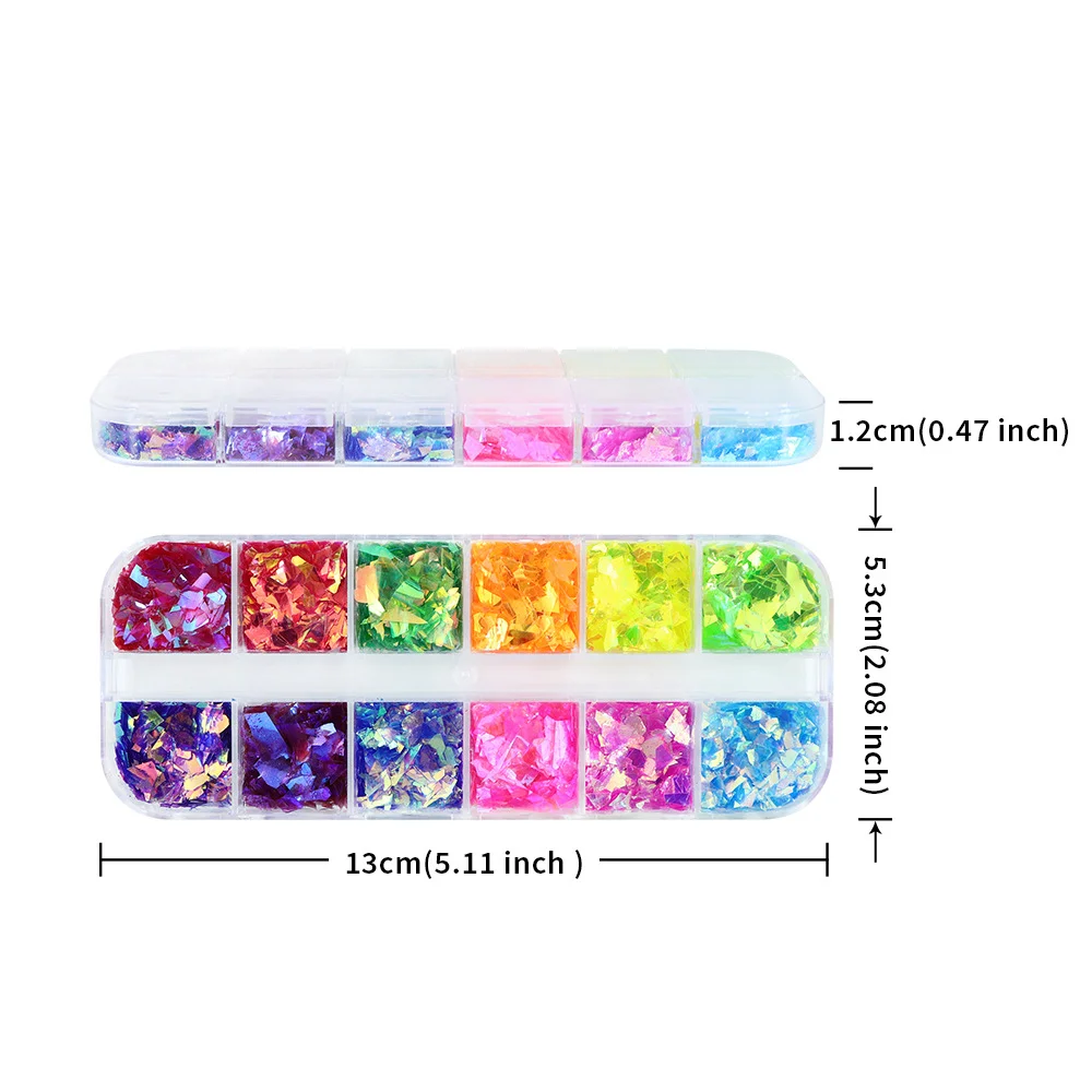 12 Grid Glitter abalone shell flakes for nail art - Image 8