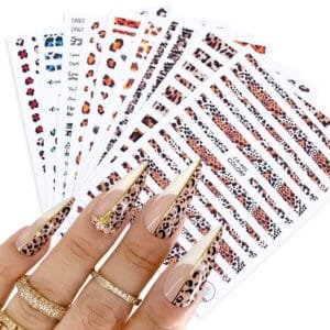 3D Leopard Animal Print Sliders Nail Art Sticker