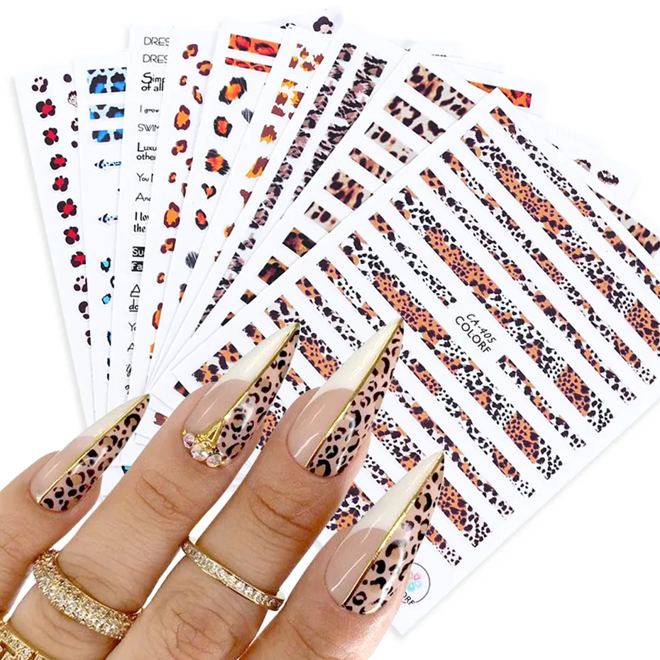 3D Leopard Animal Print Sliders Nail Art Sticker