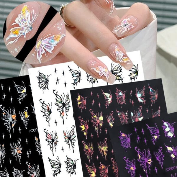 3d Laser Butterfly Wings Nail Art Sticker