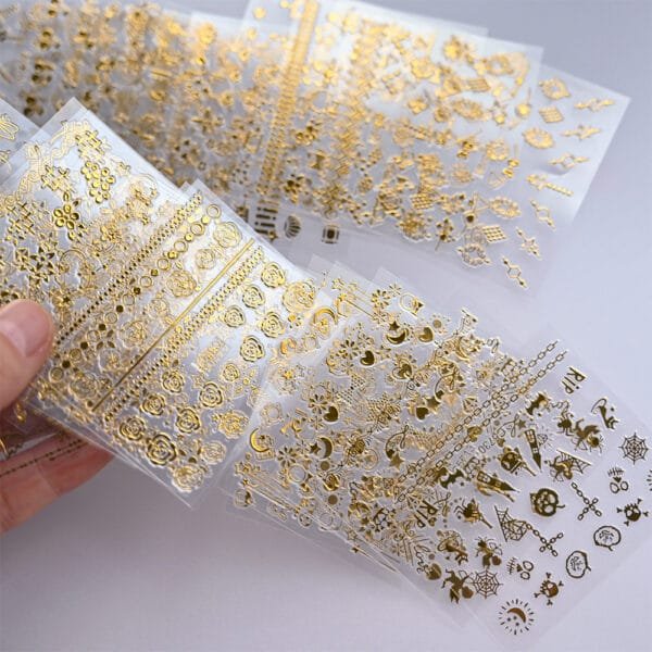 30Pcs/Sets 3D Luxury Gold Nail Art Sticker