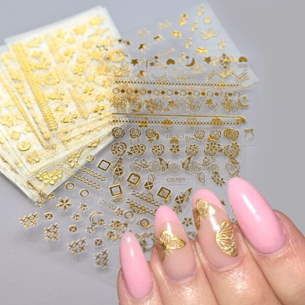 30Pcs/Sets 3D Luxury Gold Nail Art Sticker - Image 2