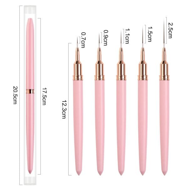 7/9/11/15/25MM Nail Liner Brush 5pcs/Set Nail Art Pen Brush from Rosaliya - Image 2