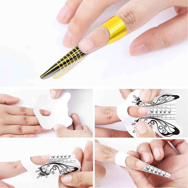 100pcs*1 Roll Self-Adhesive Russian Nail Forms - Image 2