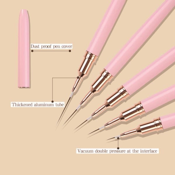 7/9/11/15/25MM Nail Liner Brush 5pcs/Set Nail Art Pen Brush from Rosaliya - Image 3