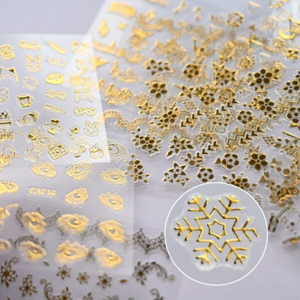 30Pcs/Sets 3D Luxury Gold Nail Art Sticker - Image 3