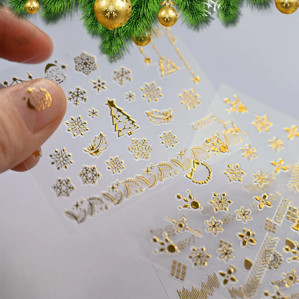 30Pcs/Sets 3D Luxury Gold Nail Art Sticker - Image 4