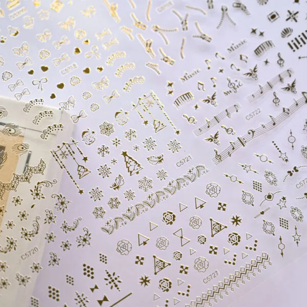 30Pcs/Sets 3D Luxury Gold Nail Art Sticker - Image 5