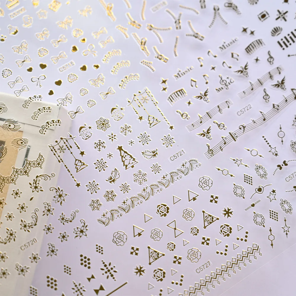 30Pcs/Sets 3D Luxury Gold Nail Art Sticker - Image 5