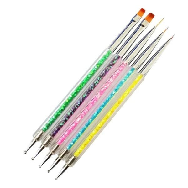 Nails Brushes With Dotting Tools 5Pcs/Sets - Image 4