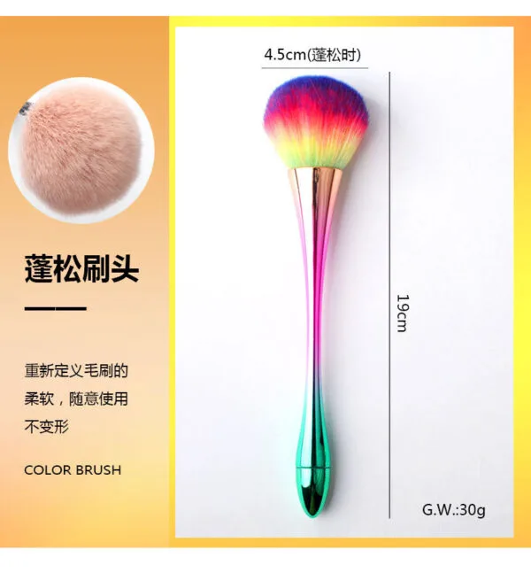 Long Colorful Nail Art Puffy Brush - Image 4
