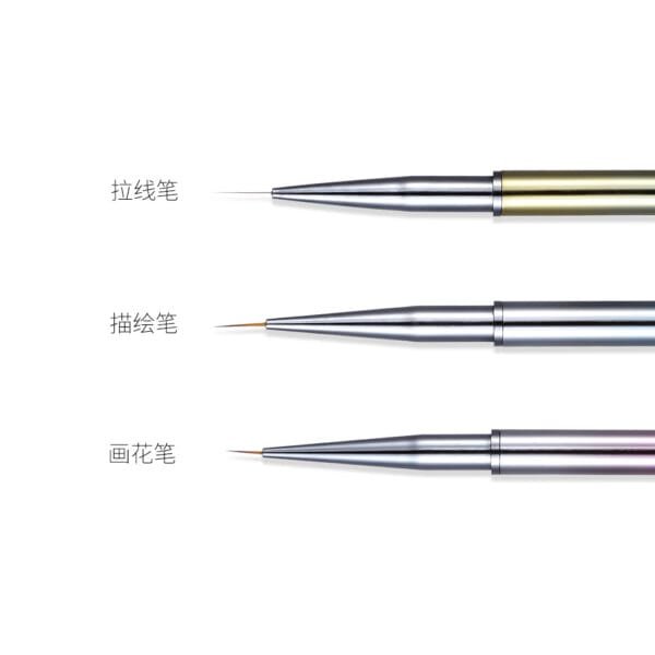 3Pc/1Set Nail Liner Drawing Brush with metal Handle - Image 6